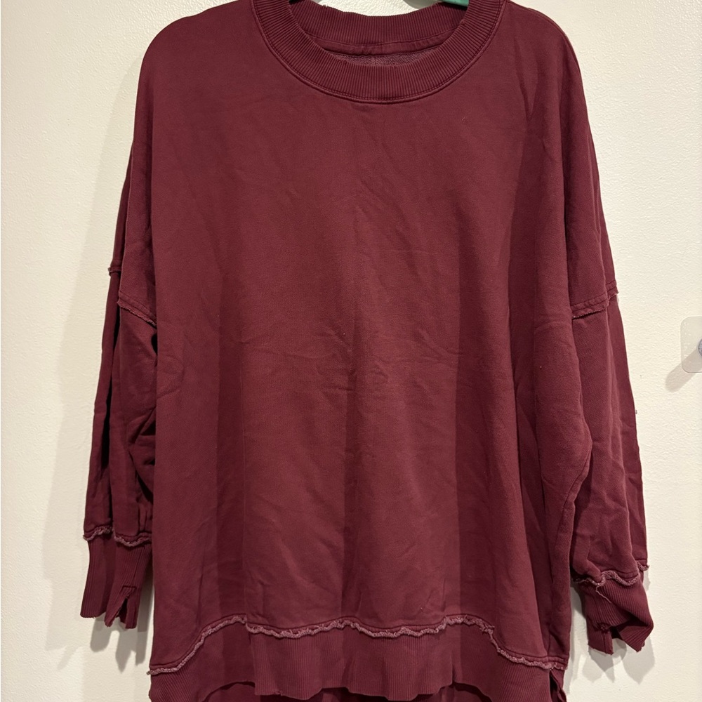 Aerie Burgundy Oversized Sweatshirt